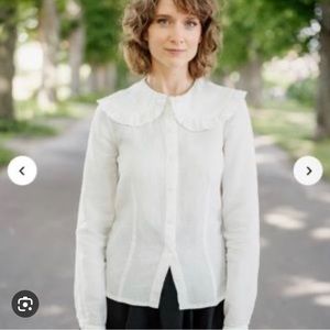 Some de flor Nicole button down shirt blouse cream white size XL NEW